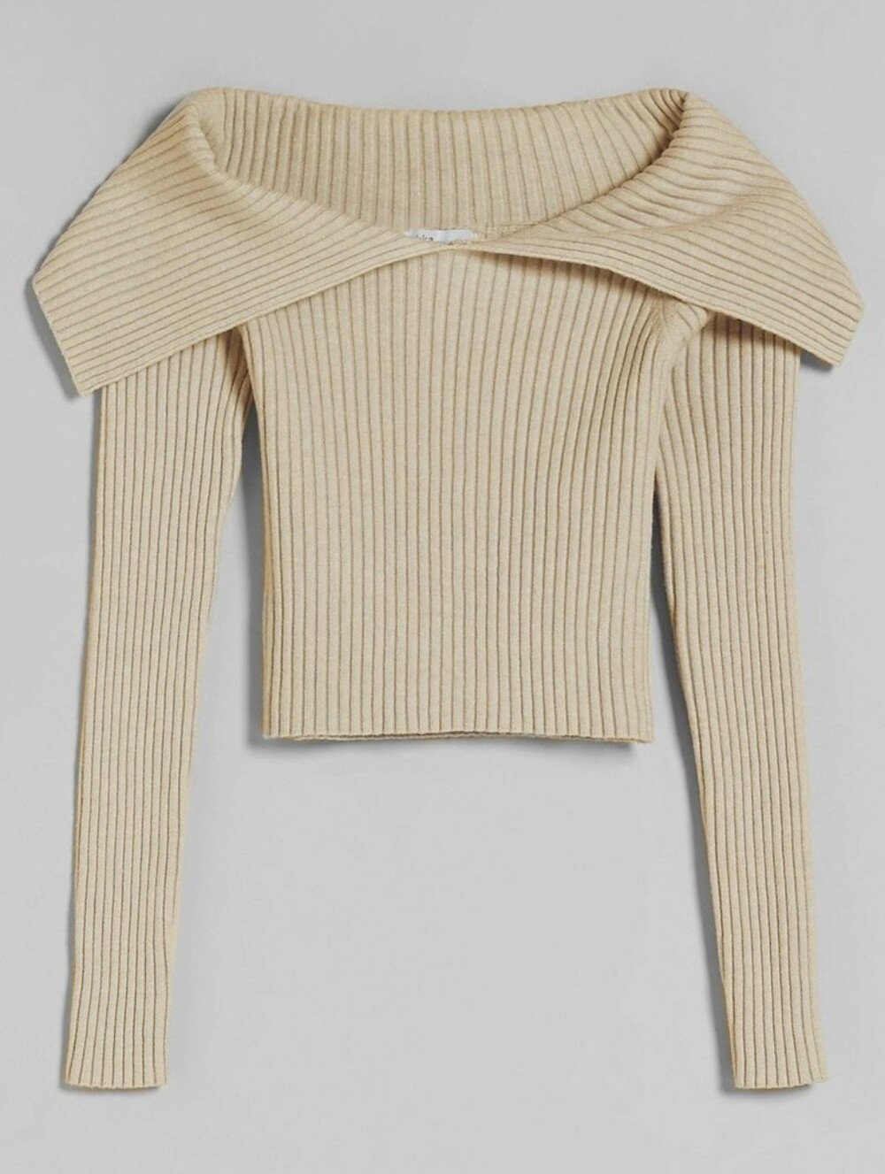 Dynamite Medium Off-Shoulder Ribbed Sweater Top - Cream - Picture 7 of 15